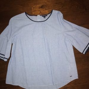 Tommy Hilfiger 3/4 length sleeve blue blouse